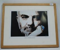 A  framed John Peel contemporary lithograph print entitled  ' John Peel 1939 - 2004 Rest in Peace '
