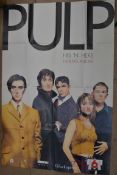 An original 1980's Pulp band music record shop advertising display poster.