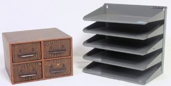 A set of Bisley desktop industrial metal