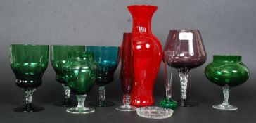 A collection of studio glass to include