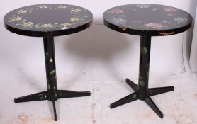 A pair of unusual 20th century ebonised