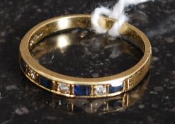 An 18ct gold , sapphire and diamond ladi