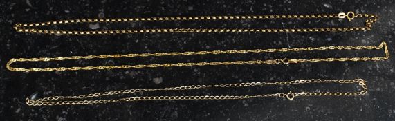 A collection of 3 9ct gold / 375 marked