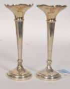 A pair of silver hallmarked solifleur va