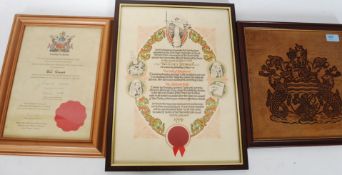 Alderman Bill Graves certificate & Leath