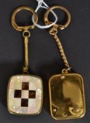 2 vintage 20th century musical keyring f