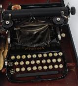 A Corona 1920's portable typewriter (Smith & Corona Typewriters Inc) black cased W24cm