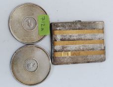 A pair of silver engine turned coasters - United Kingdom Coinage Memorabilia.