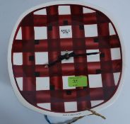 A TG Green Smiths Electric wall clock plate. With fitted Smiths movement to notation to front.