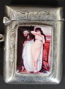 A  rococo chased silver hallmarked Victorian vesta case by J Collyer Ltd, ,