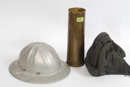 A vintage metal German ( military  ? ) hat with marks for Georg Rieder - Munchen together with a