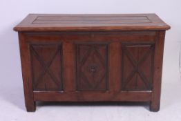 A 19th century mahogany coffer - blanket box chest.