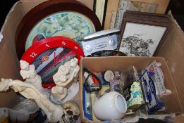 A mixed box to include several boxed Lledo diecast models, a collection of Charles Dickens prints,