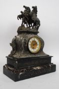 A good early 20th century spelter topped mantle clock,