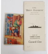 An original RMS Queen Elizabeth Cunard Line ships plan,