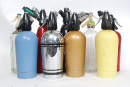 A collection ( nine ) of vintage and retro soda syphons,