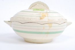 An original Art Deco painted tureen by Clarice Cliff.