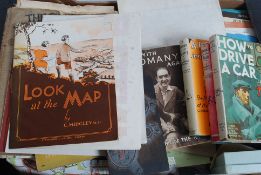 A box of vintage ephemera to include 19th century Newspapers, books,