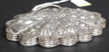 A silver 900 marked Persian Ornek ladies dressing mirror.