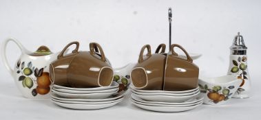 A Midwinter 6 setting tea service, comprising of cups, saucers, teapot,