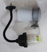 A good Coughtrie of Glasgow Industrial retro dairy light on ebonised arm with original glass shade,