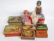 A collection of vintage collectable advertising tins,