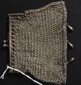 A  silver white metal ( untested ) chain mail ladies evening purse,
