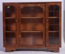 A 1930's Art Deco walnut china display cabinet.
