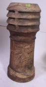 A 20th century tall stoneware chimney pot - rhubarb forcer with grilled vented top.