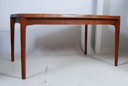 A 1970's large Danish teak refectory dining table by  Vejle Stole Mobelfabrik.