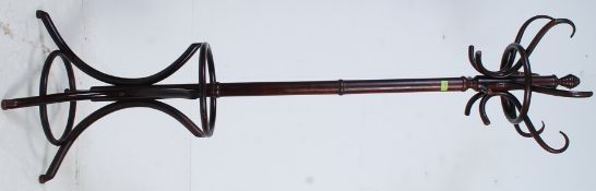 A vintage Thonet style bentwood hat stand having shaped base with hooks atop. Measures: 180 x 60.