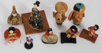 A collection of Japanese carved novelty figures