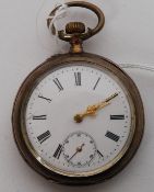 A continental silver ( 800 ) marked gentlemans pocket watch.