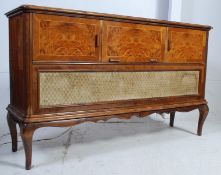 A 1960's walnut inlaid Stereogram - hi-fi cabinet having shaped legs with inset Garrard deck,