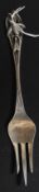 A Dutch hallmarked Art Nouveau silver fork,
