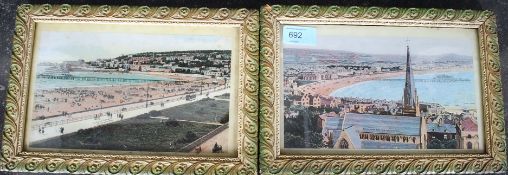 LOCAL INTEREST: 2 framed and glazed 19th century lithograph pictures of Weston Super Mare.