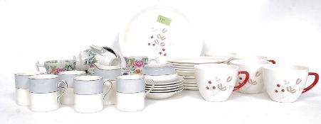 A Crown Ducal coffee can part service together with a Bristol part service and a Booths Floradora