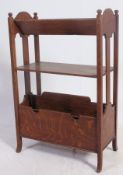 A circa 1920's golden oak school - industrial book trough stand.