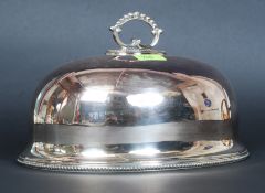 A 19th Victorian silver plate meat cover by William Hutton & Sons,