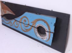 A original 18th / 19th century relic of a hull from a tall ship, later painted with a ships pennant,