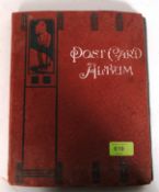 An Edwardian greetings postcard album to include real photo cards,