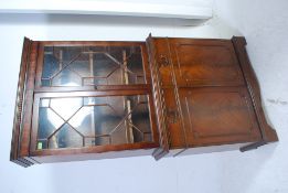 A Regency style flame mahogany library bookcase cabinet.