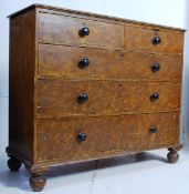 A Victorian scrumble finish country pine chest of drawers.