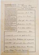 An original WWII Nazi Dachau concentration camp letter. Handwritten by a prisoner of war.