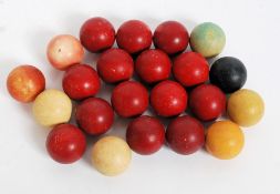 A collection of 19th century snooker / billiard balls to include Ivory examples.
