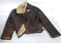 A vintage Pilots /  Flying style Leather Jacket from around the 1960's / 1970's,