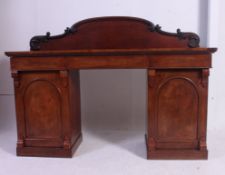 A Regency mahogany twin pedestal large sideboard dresser.