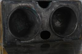 A 19th century Aristocratic kitchen set of brass vessels comprising a pair of castors of