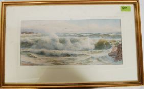 Ernest Stuart ( British, exh. 1889-1915 ) A watercolour Seascape - At Berry Head South Devon.