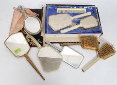 A quantity of Vanity mirrors and dressing table sets, one in original box.